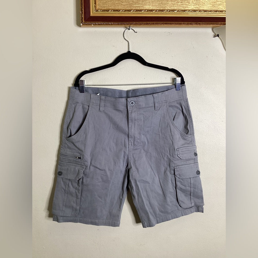 IRON Clothing Co Men's Flex Waistband Stretch Twill Multi Pocket Cargo Short - Picture 2 of 8